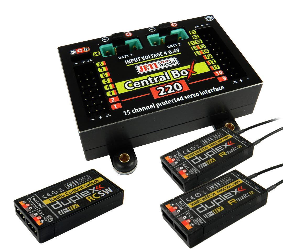 Jeti Central BOX 220 + 2x Rsat2 ja RCSW
