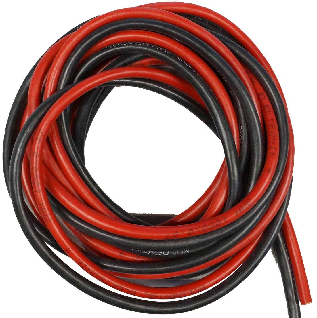 Silikonikaapeli 0,5mm2 - 2m, laadukas punainen ja musta